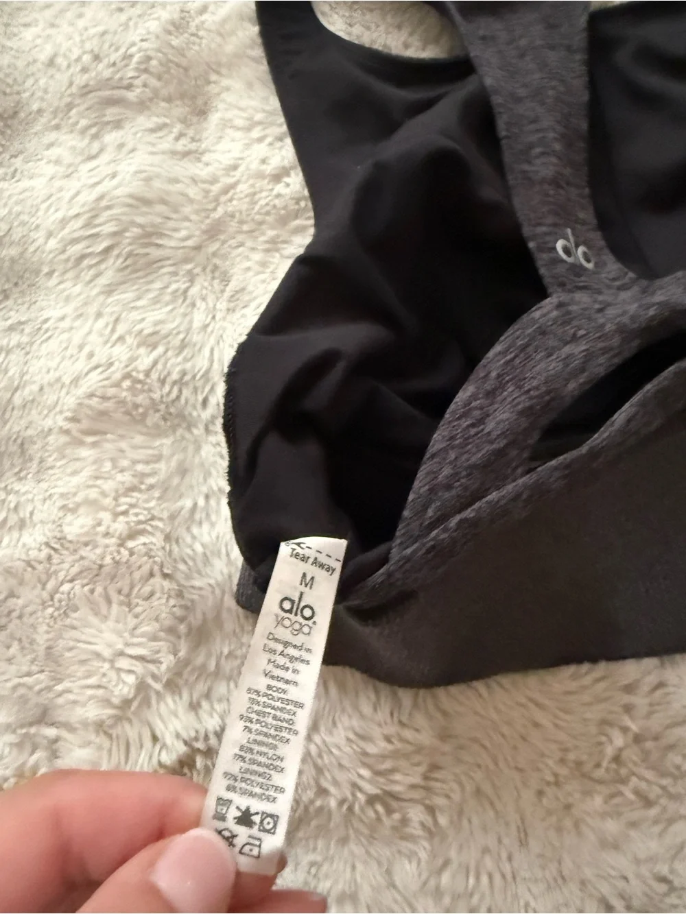 ALO Yoga Charcoal Gray Racerback Sports Bra